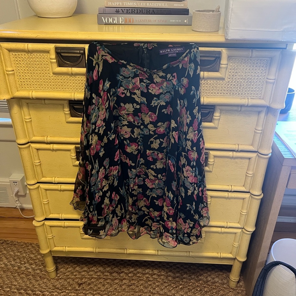 Ralph Lauren Black Floral Skirt